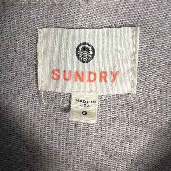 Sundry Pullover Hoodie Grey Stripes Soft Knit Size 0 - Picture 3 of 13